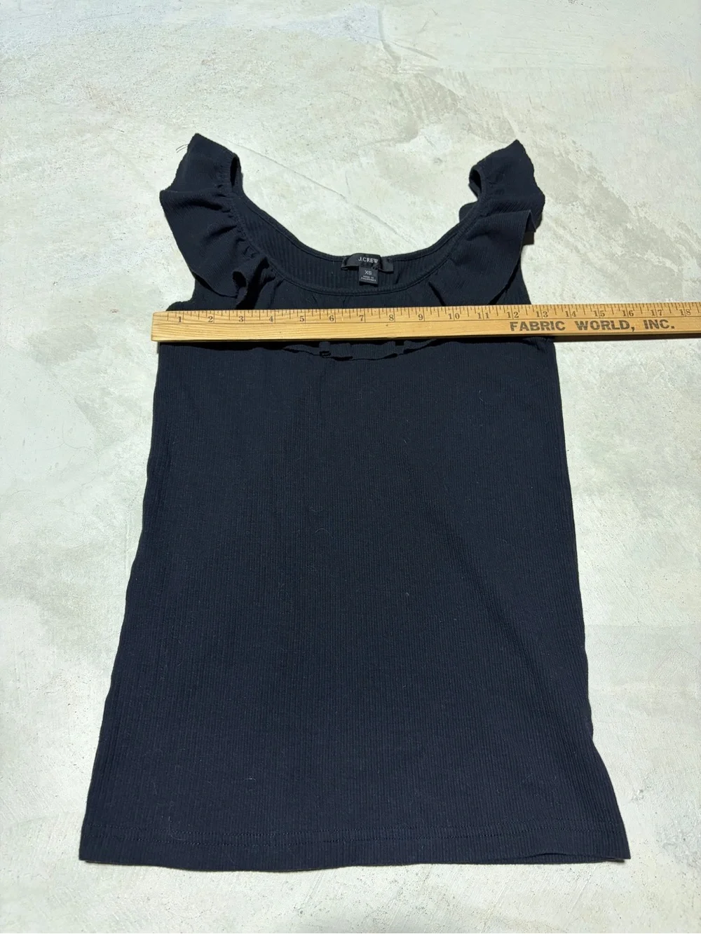 J. Crew Black Ruffle-Trim Sleeveless Top XS